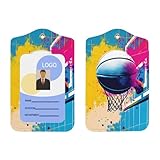 Colorful Basketball Hoop Badge Holder with Lanyard