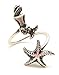 Pizazz Studios Mermaid Starfish Antique Silver Adjustable Wrap Ring