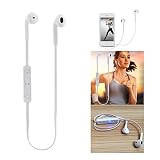 Apple iPhone 6s 64GB Compatible Professional Bluetooth 4.1 Wireless Stereo Sport Headphones/Headset Best for Running Jogging Hiking Exercise With Sweatproof Earbuds for Noise Cancellation and Stereo sound quality By MAKECELL ( White Colour )
