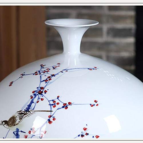 Home Living Room vase Decoration Hand-Painted Blue and White Porcelain vase Decoration Ceramic Flower vase vase Study Table vase Decoration
