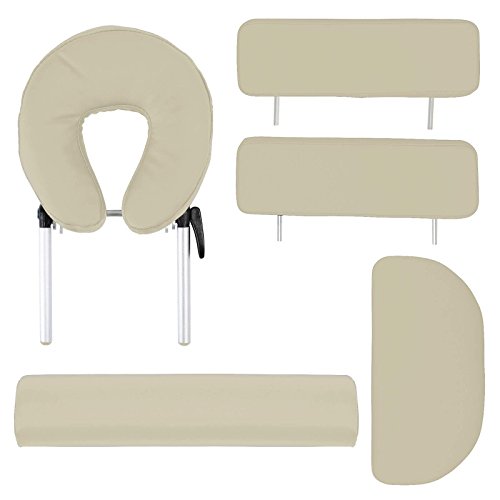 Saloniture Professional Portable Massage Table with Backrest Cream