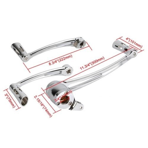 Chrome Deep Cut Brake Arm Kit Shift Lever Shifter Pegs For 14-UP Harley Electra Glide Street Glide Tri Glide Touring Motorcycle
