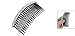 TOOGOO(R) Silver Tone Stripe Rhinestone Plastic Black Hair Comb for Ladies