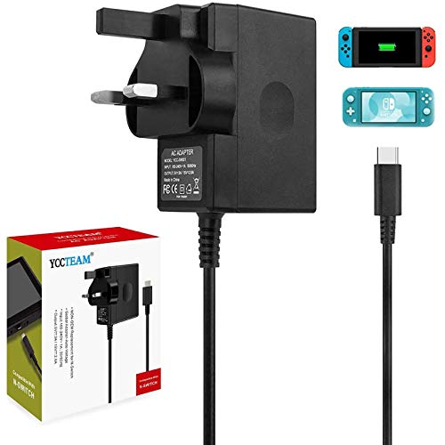 45W Charger for Switch 1/2/Switch OLED/Switch Lite, 2Hours 15V/3A Fast Charging AC Adapter 5FT Type-C Cable Power Supply for Switch 1/2/Lite/Dock and Pro Controller - Support TV Mode