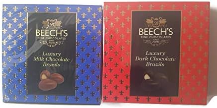 Beech's Luxury Dark & Milk Chocolate Brazils Chocolates 2 Pack Variety Bundle