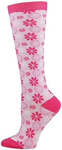 Think Medical Women's 8-15 Mmhg Compression Socks Medium Pink Flower