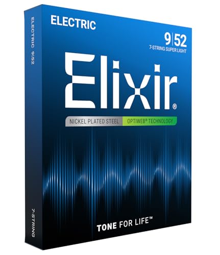 Elixir® 19007 Optiweb™ Jeu De 7 Cordes pour Guitare Électrique - Nickel - Super Light 009/052