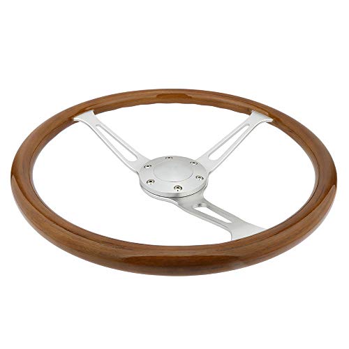 Universal 380mm 15" Inch Grant Classic Nostalgia Style Wood Grain Steering Wheel with Horn Kit - Thumbnail 3