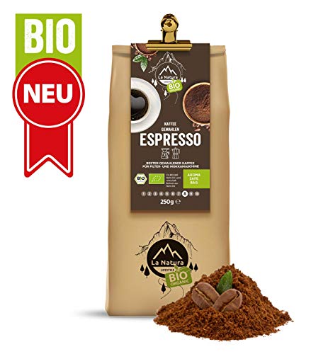 Bio Espresso gemahlener Kaffee La Natura Lifestyle 3x 250gr – Bild 3
