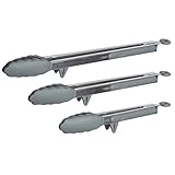 Kitchen Tong Set Stainless Steel With Silicone Tips - Non Stick - Easy Grip - Heat Resistant - Heavy Duty For Cooking Baking Grilling And Serving (Pack Of 3) Extra Long 14