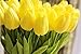 FatColo 10 Pcs/Lot PU Stunning Holland Mini Tulip Flower Real Touch Wedding Flower Artificial Flowers Silk Plants for Room Home Hotel Party Event Decoration Multi-Color (Yellow)