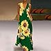 2020 Summer Long Dress for Womens Mlide Tank Top Sunflower Print V-Neck Beach Loose Dress Party Fashion V-Neck Gown Greenthumb 3