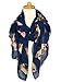 GERINLY Animal Print Scarves: Cute Dogs Pattern Voile Oblong Scarf (Blue)
