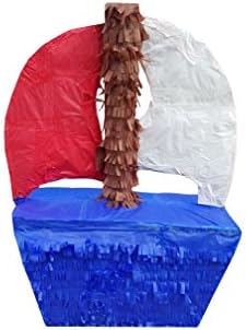 Giant Sail Boat Party Pinata with decorated Stick (stick color varies) 36" tall