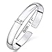 JIAYIQI Simple Silver Plated Color Open Bangle Bracelet for Women