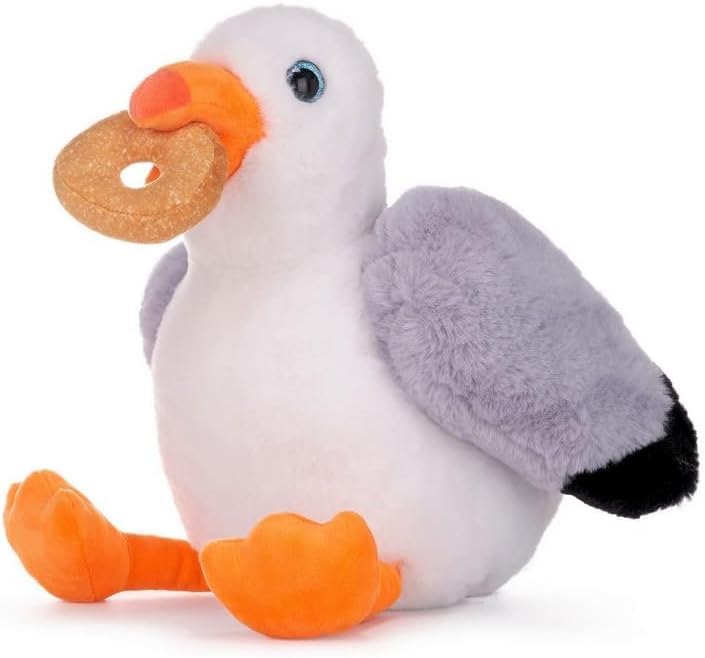 MVS Wholesale Steven the Seagull - 12 Inch Plush Toy With Doughnut, Super Soft Teddie (Seagull With Donut Only)