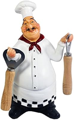 Kiaotime 98917pj Italian Chef Figurines Kitchen Decor With Bottle