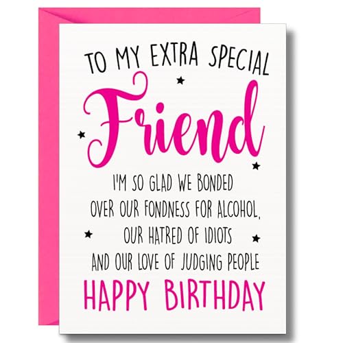 Funny Birthday Card For Best Friend Female Cheeky Humour BFF Bestie Card For Her Rude Joke Friendship Birthday Card (Judging People)
