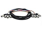 Monoprice 4-Channel XLR Male to XLR Female Snake Cable Cord - 10 Feet- Black/Silver with Metal Connector Housings Plastic and Rubber Cable Boots