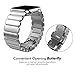 Oittm Watch Band for Apple Watch Series 4, 44mm/42mm Stainless Steel Replacement Strap Link Bracelet Metal iWatch Band with Double Button Folding Clasp for Apple Watch 4/3/2/1 44mm/42m (Bright Sliver)