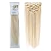 Emosa 100% Real Human Hair Remy Hair Extensions Clip In Extensions(22inch,70g,#60 Platinum Blonde)