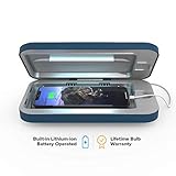 PhoneSoap Go Battery-Powered Smartphone Sanitizer & Portable Charger | Patented & Clinically Proven UV Light Disinfector | (Indigo)