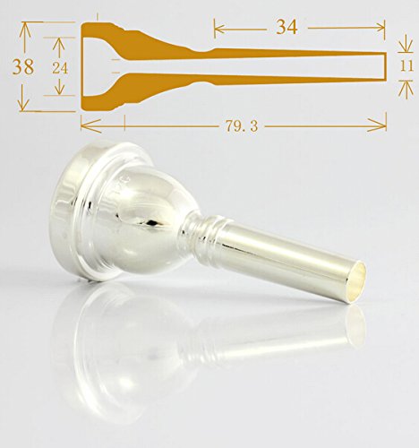 1 Professonal+Silver+Plated+Trombone+Mouthpiece
