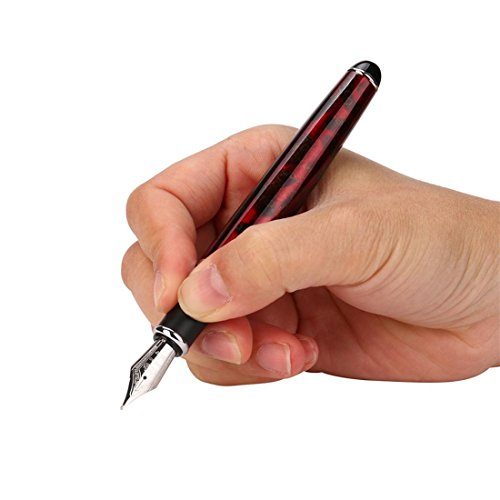 JinHao X750 Fountain Pen Matte Frosted Deluxe Black Extra Fine Nib (C)