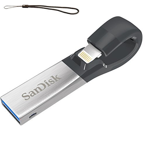 SanDisk iXpand 128gb Flash Drive 128gb 3.0 with Lanyard TRR 3.0 Mobile Flash Drive with Lightning connector For iPhones, iPads & Computers