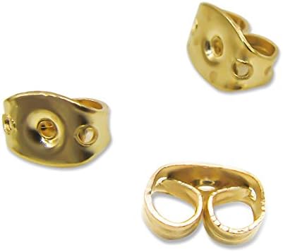 TOAOB THE ONE AND ONLY BABYTOAOB 100pcs Earring Backs Gold tone Butterfly Style Safety Scrolls Earring Stoppers 6 x 4.5mm for Jewelry making