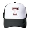 SAXON13-Unisex-Baseball-caps-Meshback-Temple-University-T-Logo-Hat-Caps-Black