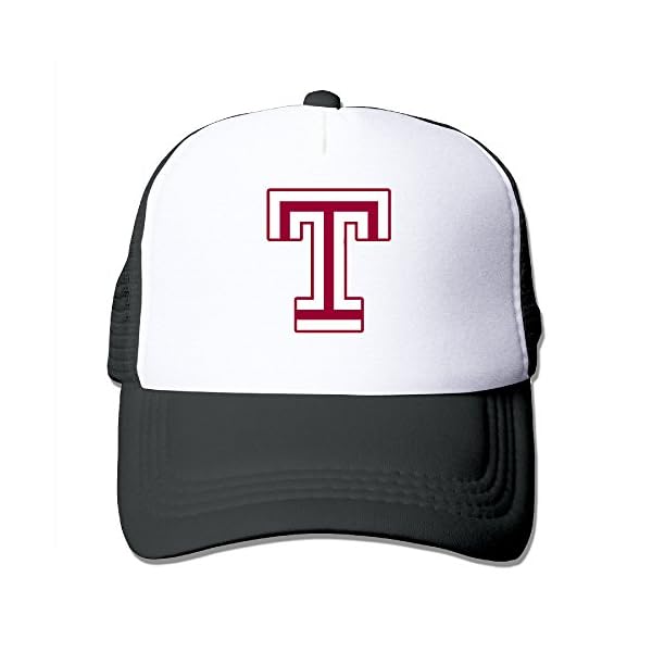 SAXON13-Unisex-Baseball-caps-Meshback-Temple-University-T-Logo-Hat-Caps-Black