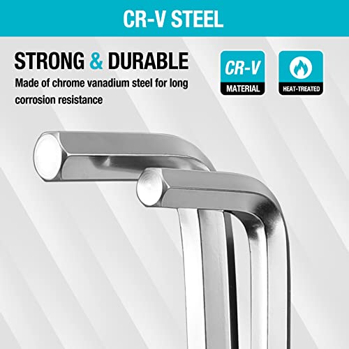 DuraTech Allen Wrenches sets, 27-Pieces Long Arm SAE & Metric Torx Star Ball End Hex Key Set