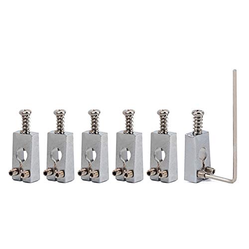 difcuyg5Ozw 6Pcs 10.4mm Narrow Guitar Bridge Brass Saddles Durable Instrument Replacement Parts Easy Operation Chrome - Thumbnail 6
