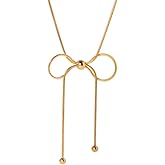 Pierced Owl 18k Gold Plated Stainless Steel Bow Necklace