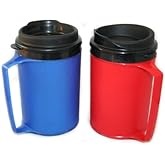 GAMA Electronics 2 ThermoServ Insulated Coffee Mugs 12 oz (1) Blue & (1) Red