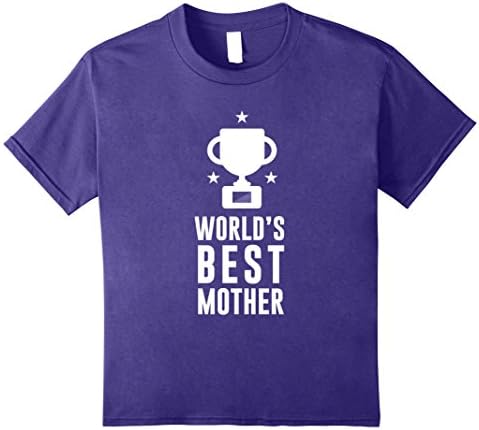 Kids Worlds Best Mother Trophy T-Shirt 10 Purple