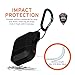 URBAN ARMOR GEAR UAG Compatible with AirPods (1st Gen & 2nd Gen), Full-Body Protective Rugged Water Resistant Soft-Touch Silicone Case with Detachable Carabiner, Black/Black, 10185E114040