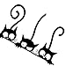 ROUSHUN Boger Adhesive Cute Cartoon Cat Wall Stickers Bedroom Livingroom Wall Decals Home Wall DIY Decors