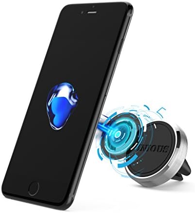 Car Mount, VINIOUS Magnetic Car Mount Holder Cradle with Fast Swift-Snap Technology and Luxury Aluminum Alloy for Smart Phones and Mini Tablets (Silver)
