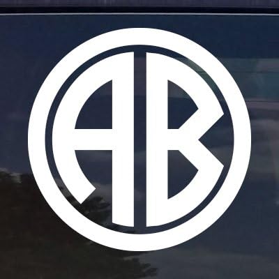 Eggleston Design Co Custom Circle Letter Initials Monogram Sticker for Tumbler Cups, Laptops, Vehicles (fits All Yeti and RTIC Cups) (14 Colors) (2")