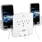RND Power Solutions Wall Power Station includes 3 AC Plugs and 2 USB ports with Surge Protection and 2 slide-out holders