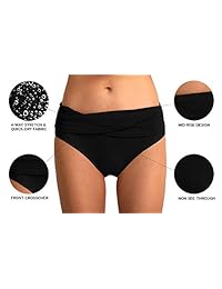 Bañador de bikini para dama, parte inferior delantera cruzada, parte inferior de bikini retro