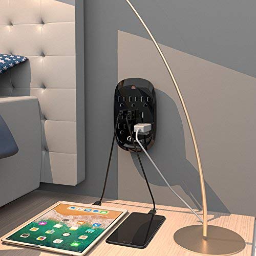 ON Smart USB Wall Tap Surge Protector with 6 outlets 3 USB-3.4A Output, Portable Wall-Mount Socket- 300J Surge Protection & Smart Charging for Home- Office- Kitchen- Travel (2 Pack)