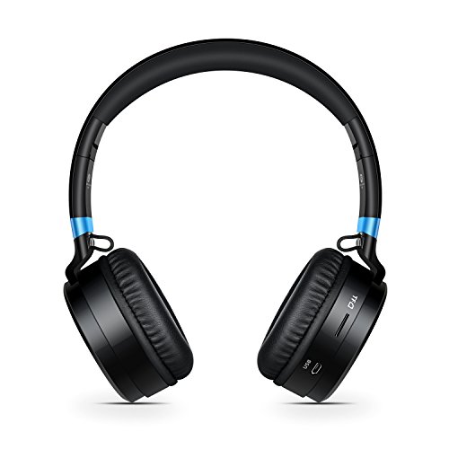 Wireless Headphones, Sound Intone P6 Stereo Bluetooth Headphones with Microphone Over-ear Foldable Portable Music Headsets for Cellphones Laptop Tablet TV Headphones (Black Blue)