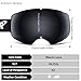 ZIONOR X4 Ski Goggles Magnetic Lens - Snowboard Goggles for Men Women Adult - Snow Goggles Anti-fog UV Protection (VLT 19.25% Black Frame Black Lens)