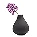Chive ‘Frost’ Ceramic Flower Vase — Set of 6 Beautiful Small Bud Vases for Flowers & House Plants — Perfect Shelf Centerpieces and Living Room Decor — Black Charcoal