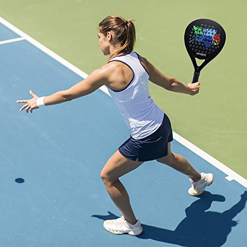 ianoni Tennis Padel Beach Racket Tennis Paddle with Carbon Fiber Face and EVA Memory Foam Core-Used Interchangeably for Paddleï¼ˆPadel ï¼‰ and Paddle Tennisï¼ˆPOP Tennisï¼‰ (A-PR800)