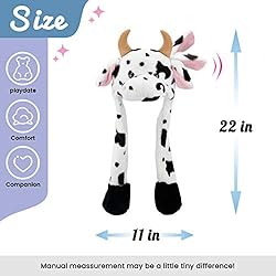 Hopearl Cow Hat with Ears Moving Jumping Pop Up