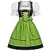Gaudi-leathers Women's Set-3 Dirndl Pieces Embroidery Froschmaul Black/Green 36